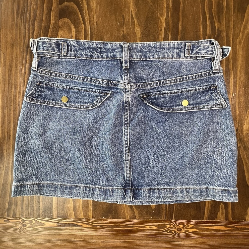 NWT PTCL Ethical Denim Mini Skirt 90's Y2K with Pockets Size 28 Med Wash - Picture 8 of 9